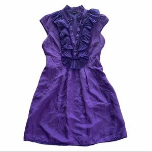Ted Baker Silk Ruffle Neck Sleeveless Dress sz 2